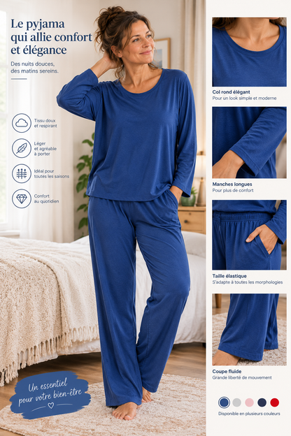 Ensemble Pyjama Femme Grande Taille – Modal Coton Doux, Automne Hiver | 3XL-7XL